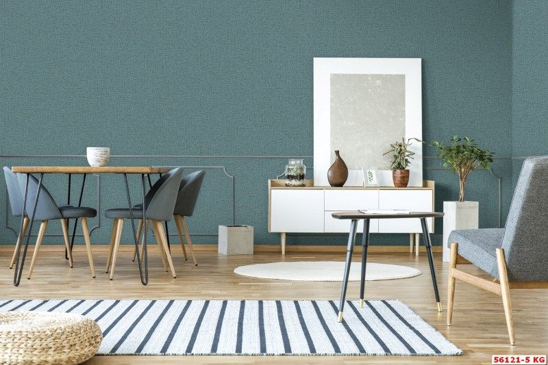 Tổ chức màu sắc trong thiết kế nội thất là một trong những việc sáng tạo trực quan, tạo nên không gian tinh tế và đẹp mắt. Sử dụng giấy dán tường giả vải màu xanh để trang trí là một trong những cách để tạo ra sự sang trọng.
